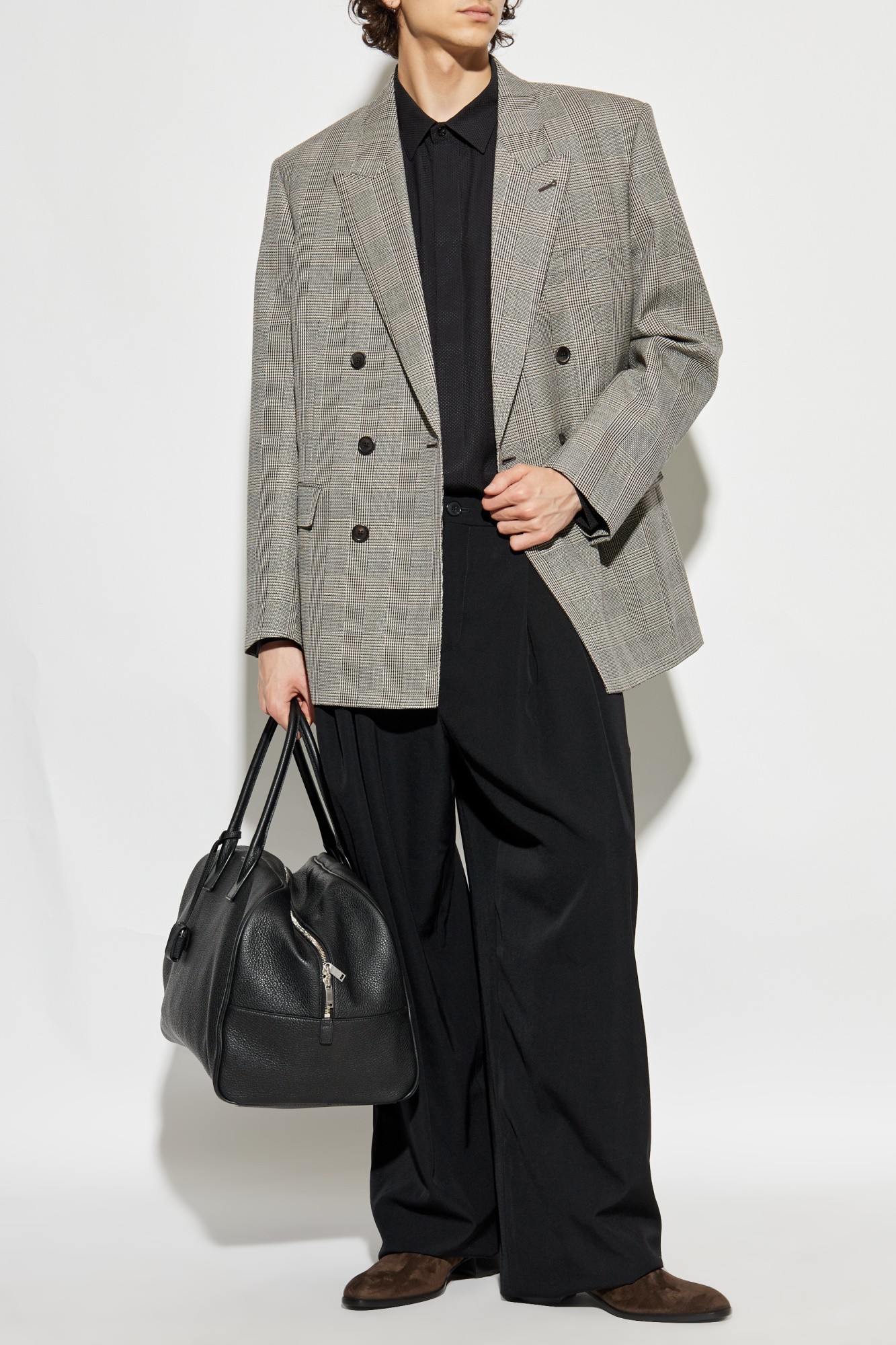 ジャケット Saint Laurent SS25 Black wool blazer (828008Y7E63 1000) 25p-saint-laurent-